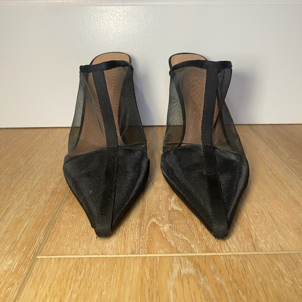 Black Mesh Zara Heels
